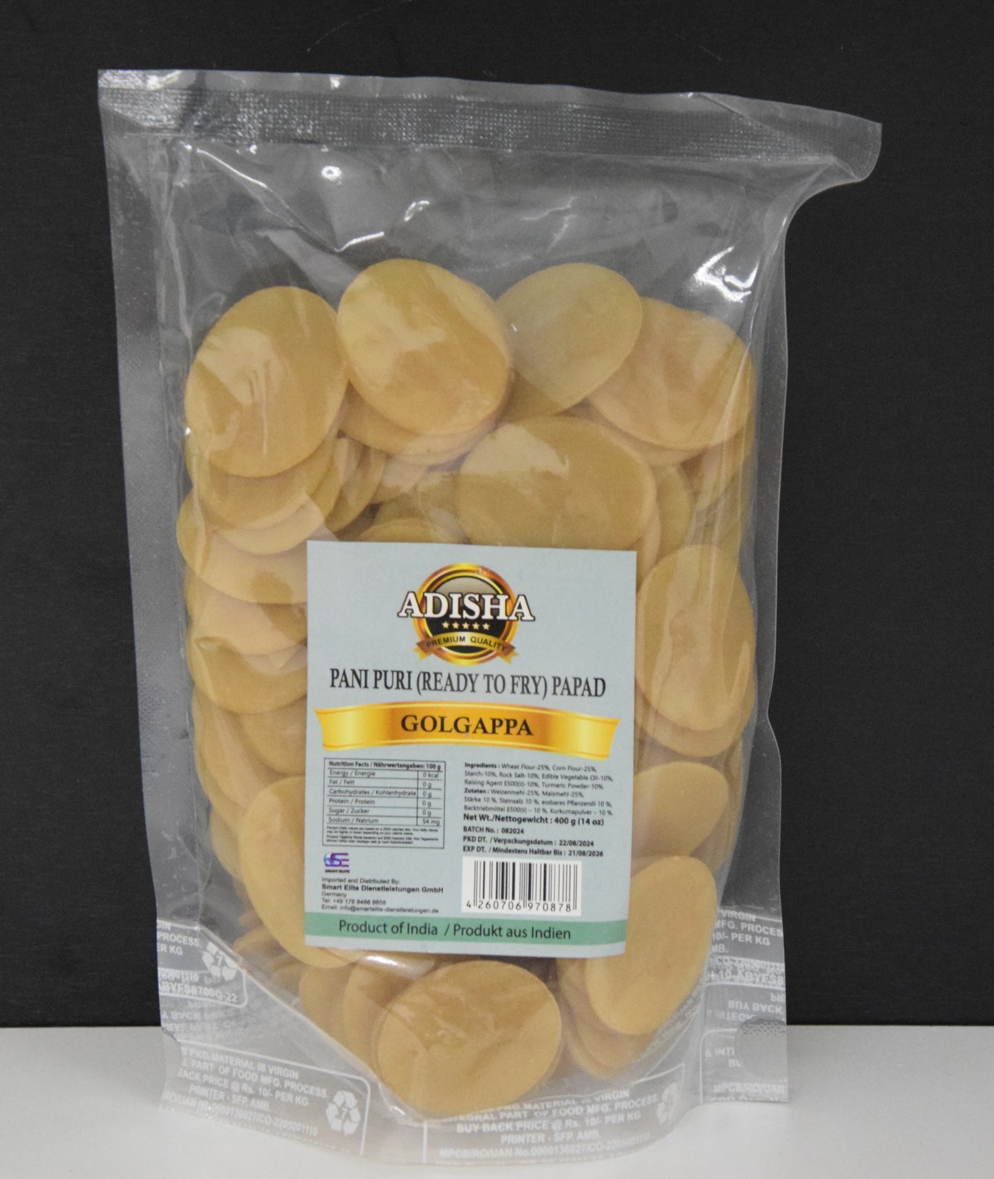 ADISHA PANIPURI PAPAD (READY TO FRY) 400 GM