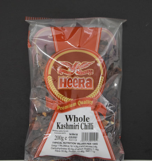 KASHMIRI CHILLI WHOLE 200 GM - HEERA