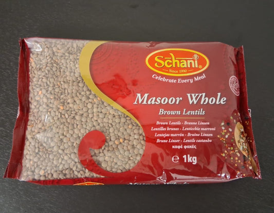 SCHANI BROWN LENTILS (MASOOR WHOLE) 1 KG